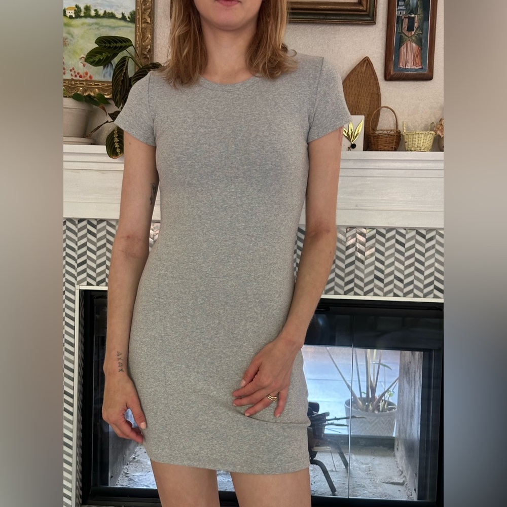 Rumored Light Gray Mini Dress